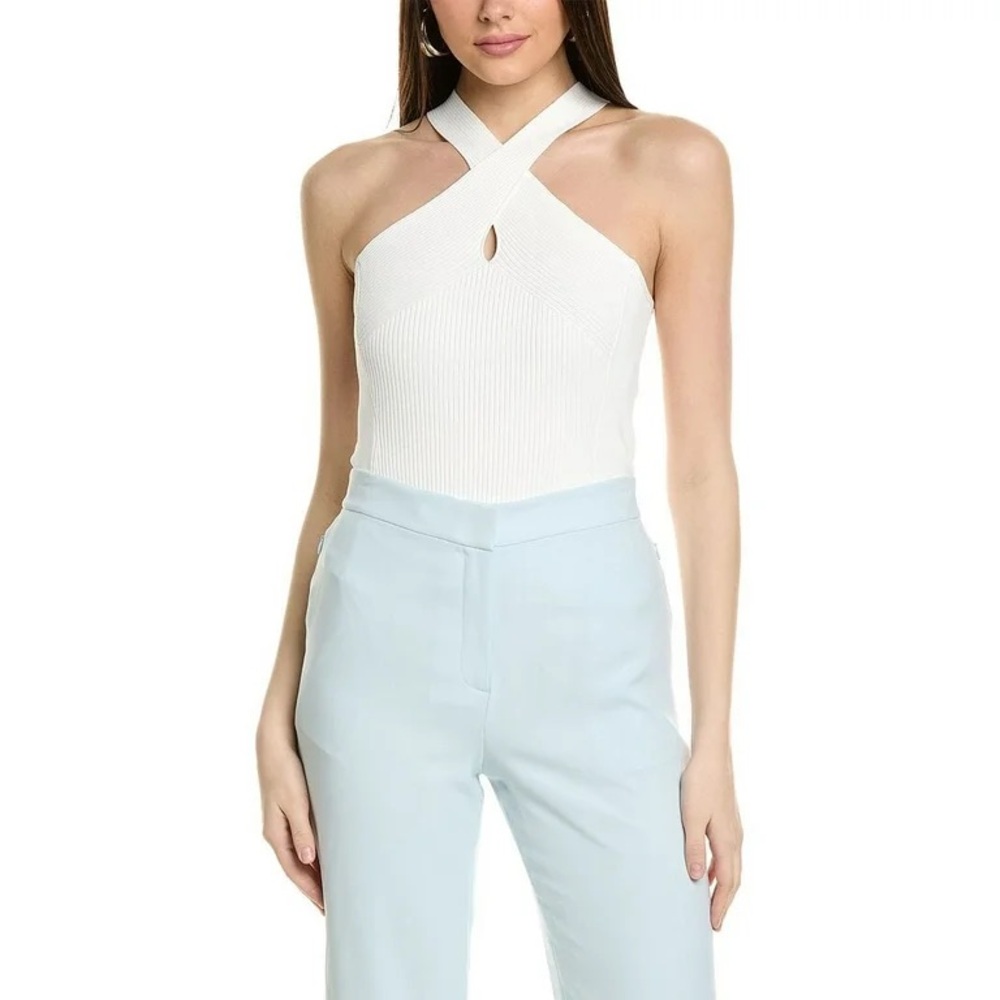 BCBGMaxAzria White Halter Top